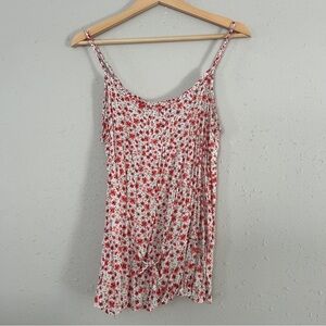 🦋 GAP White Pink Floral Tank Top Blouse Summer Spring Casual